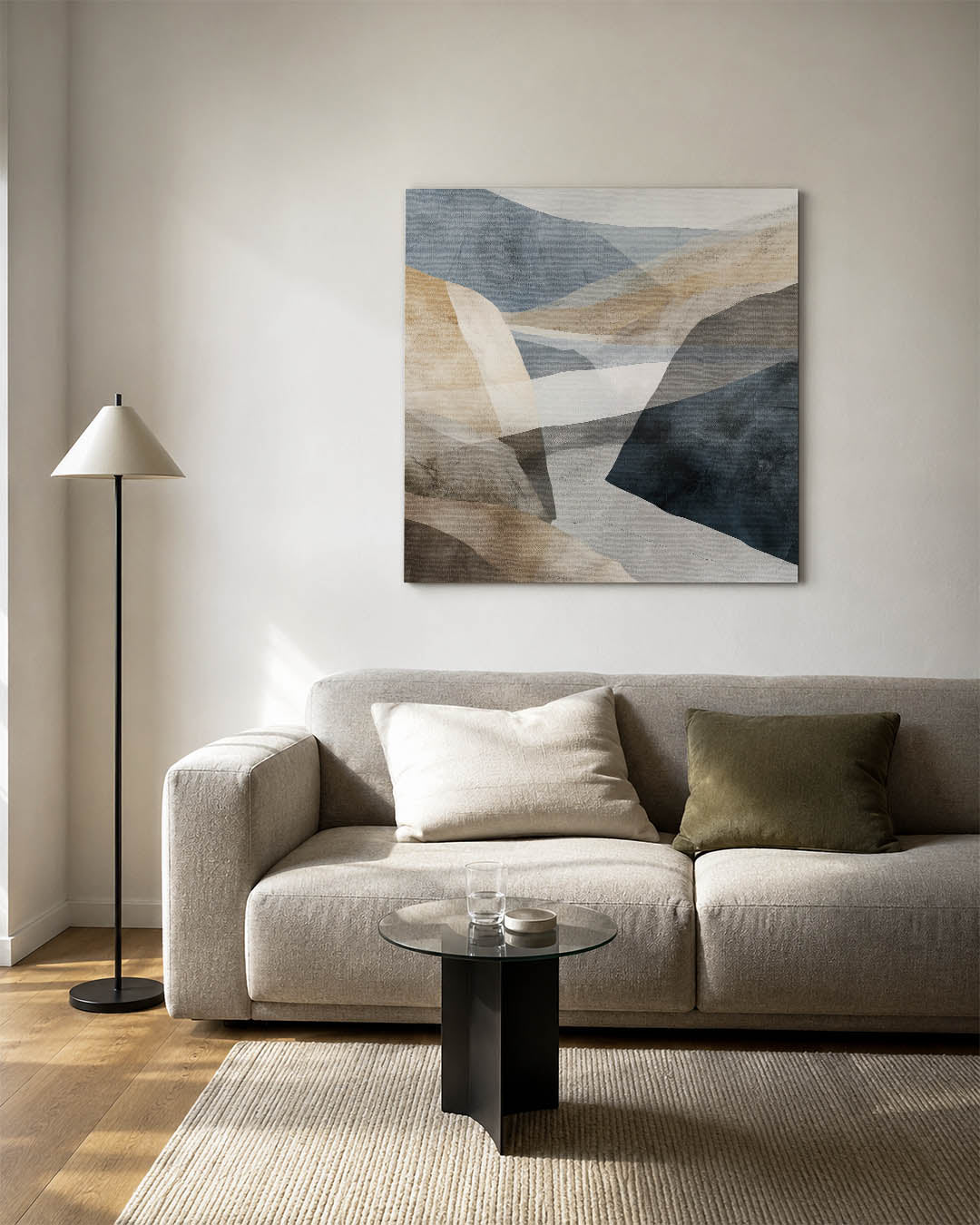 Gelaagde landschap vormen Kunstwerk