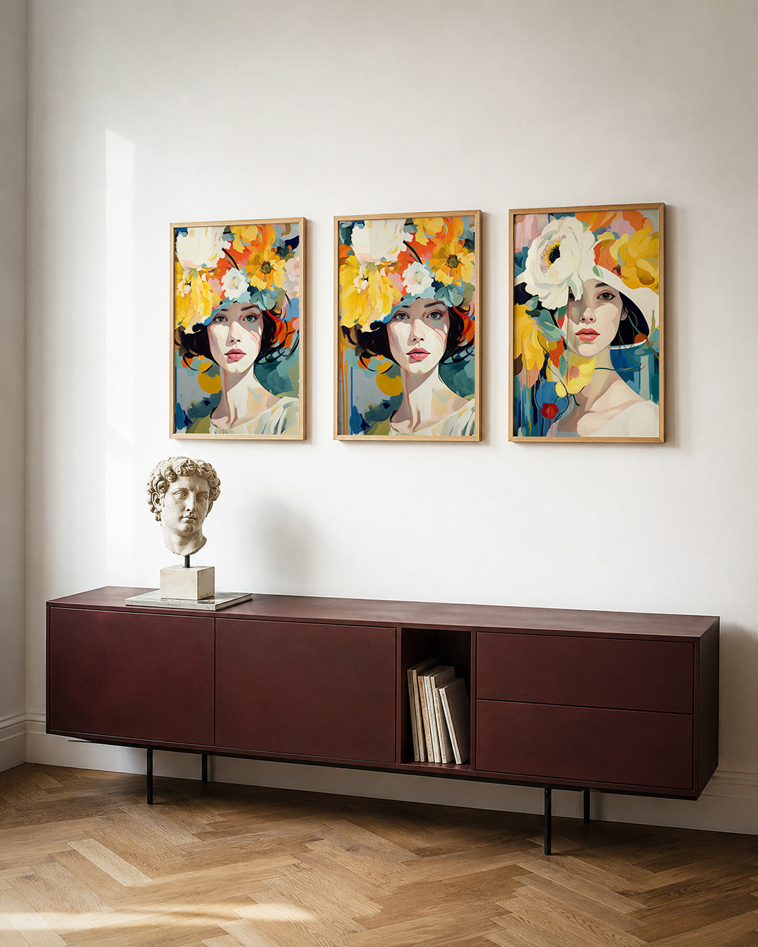 Bloemrijke portretkleuren Posterset