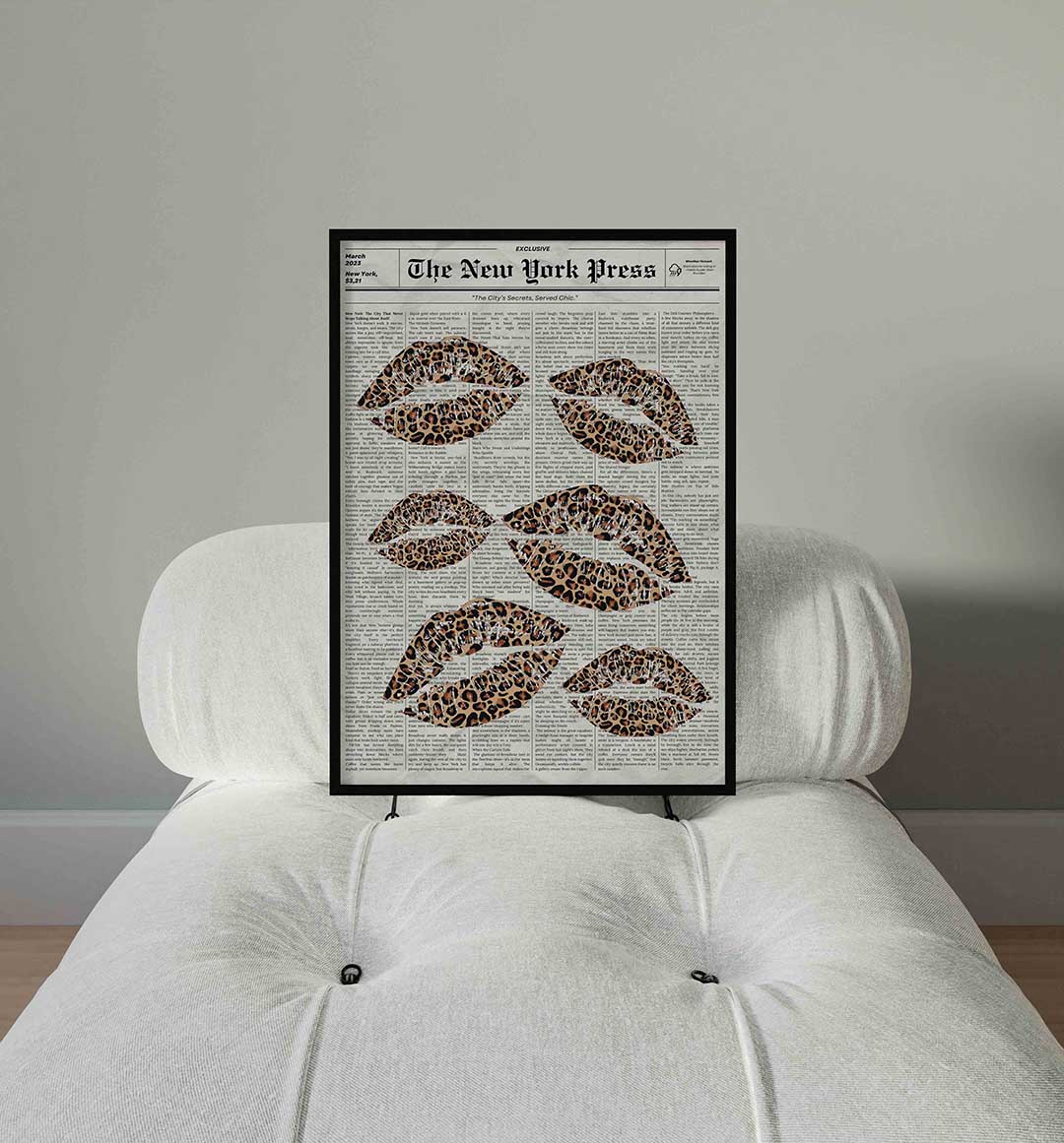 Luipaard lippen Poster