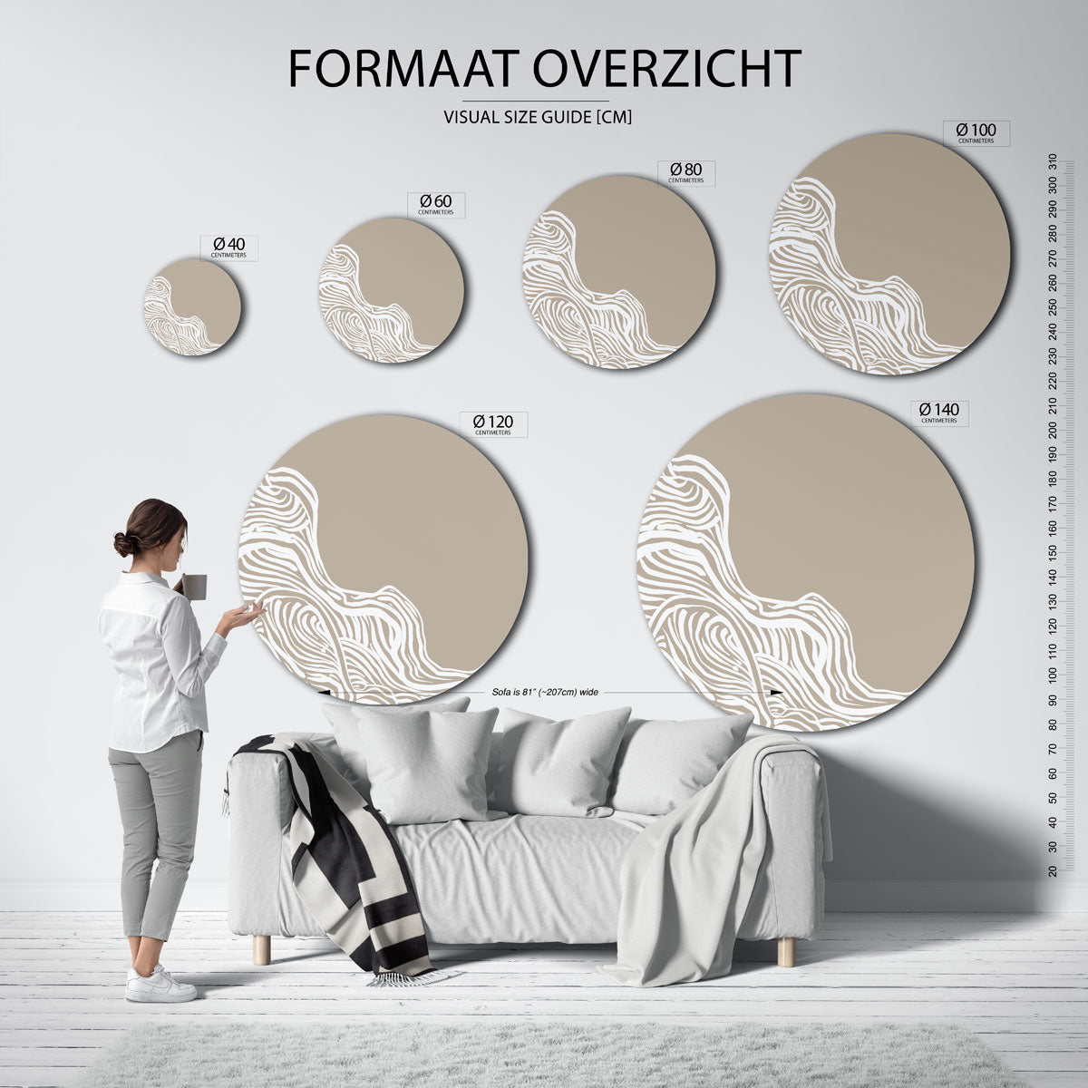 Organische lijnen Muurcirkel