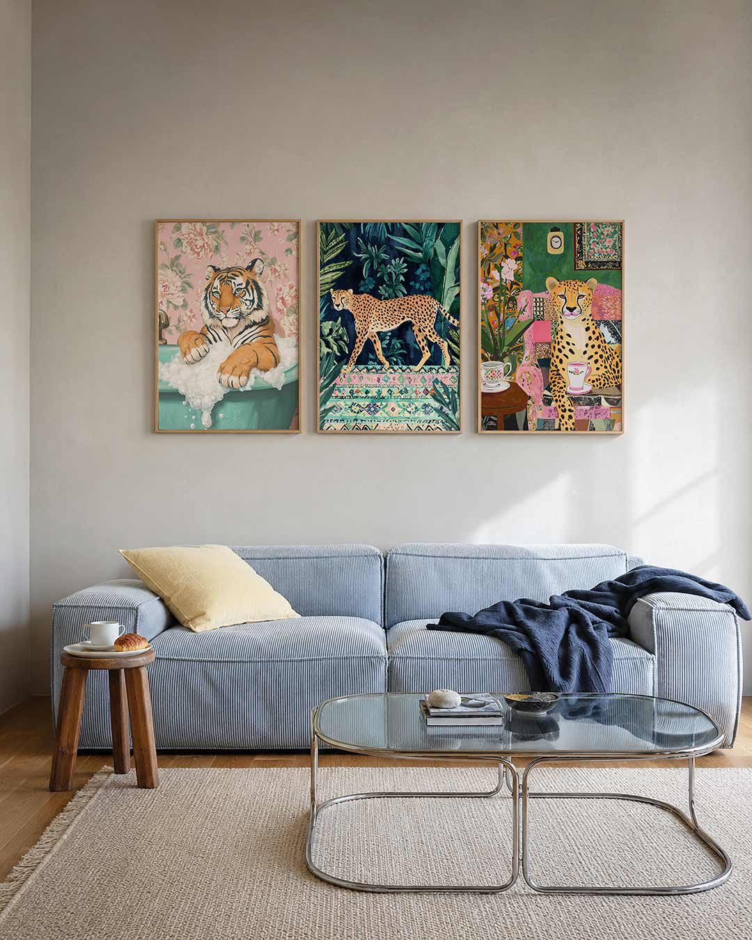 Tijger in bad Posterset