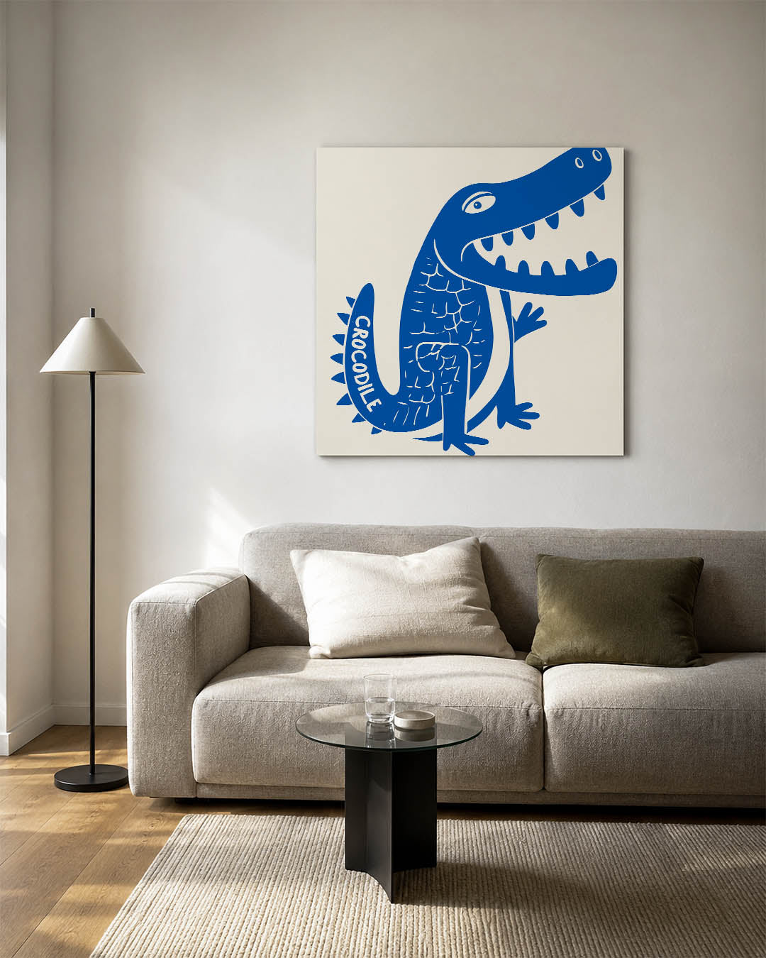 Speelse krokodil illustratie Kunstwerk