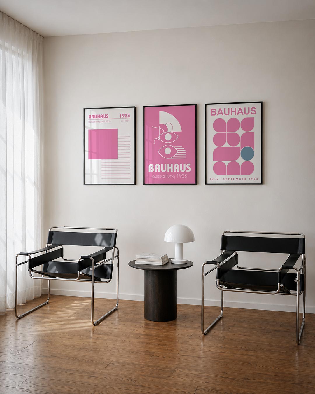 Roze lijnenspel Posterset