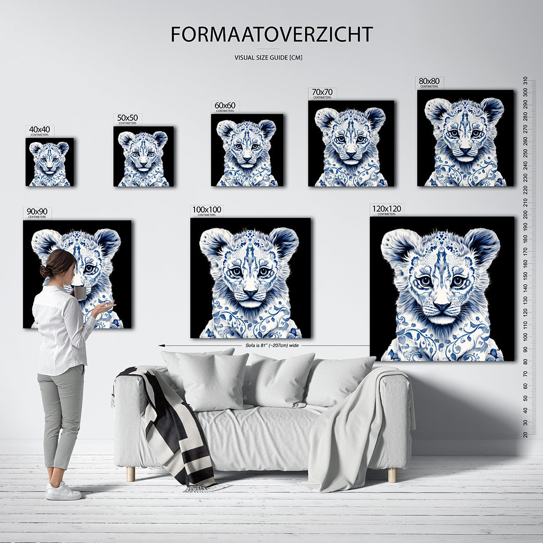 Gedetailleerde leeuwenwelp Kunstwerk