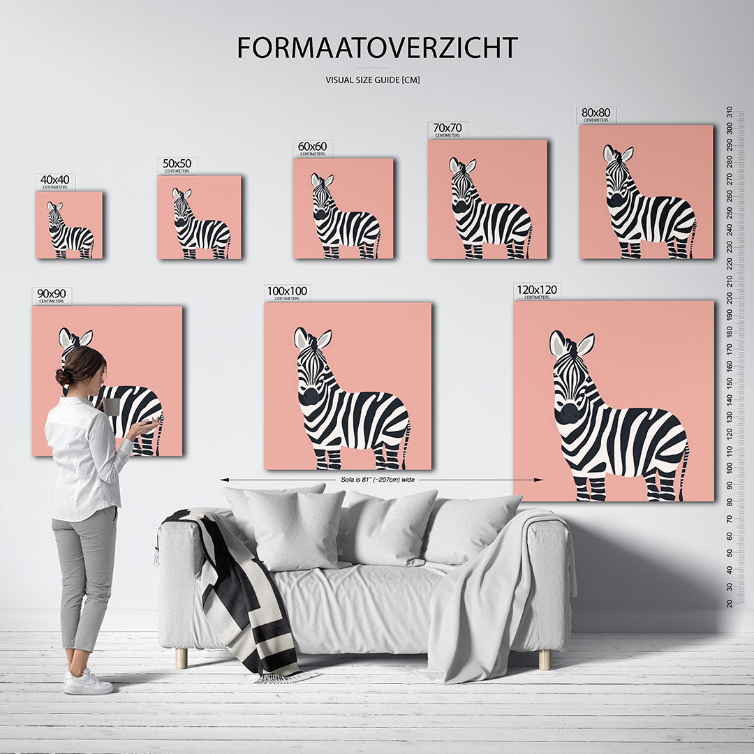 Gestreepte zebra illustratie Kunstwerk