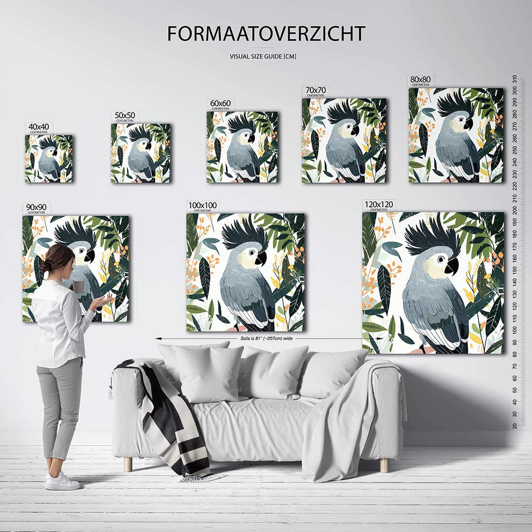 Vrolijke papegaai Kunstwerk