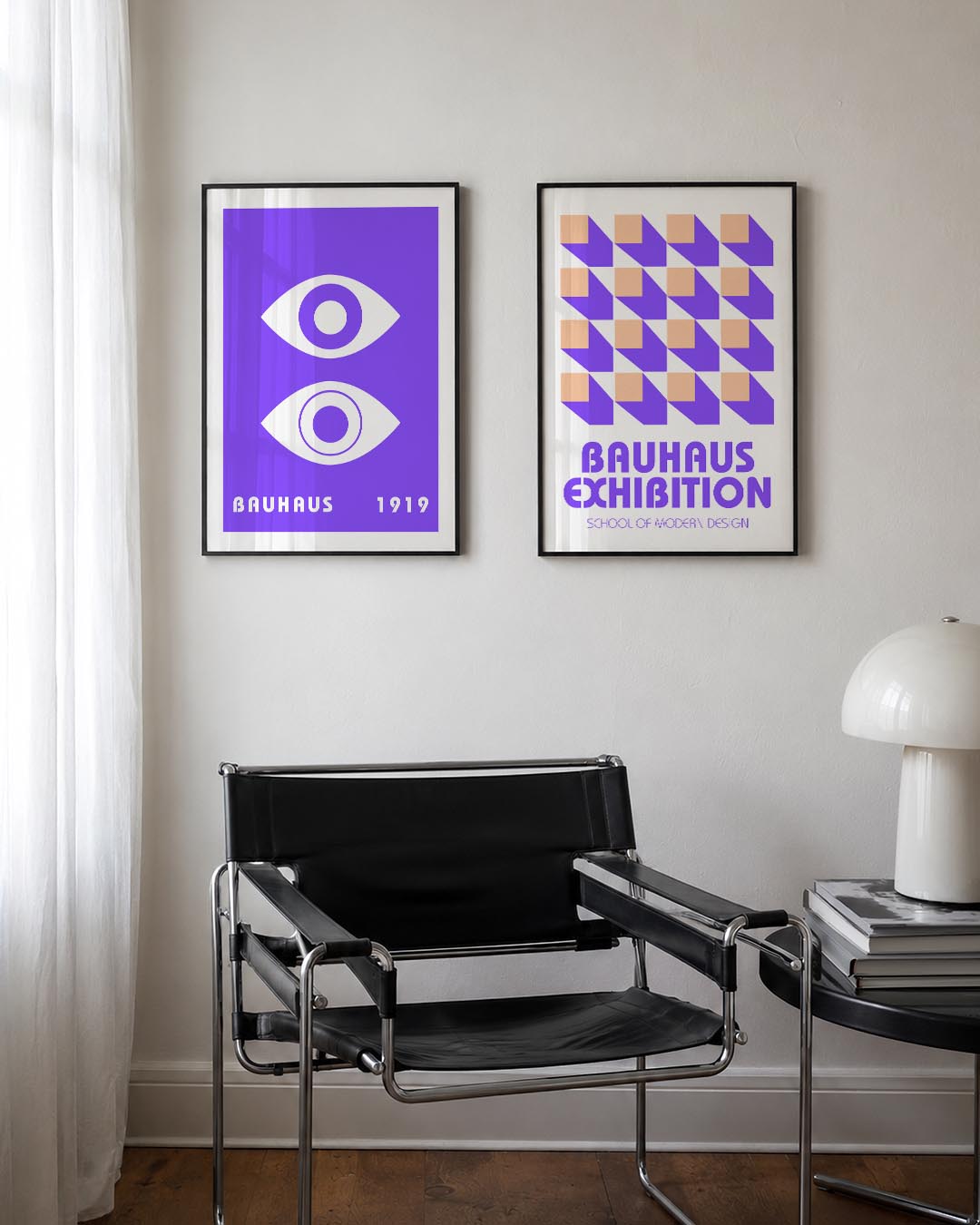Oogvormen en paars Posterset