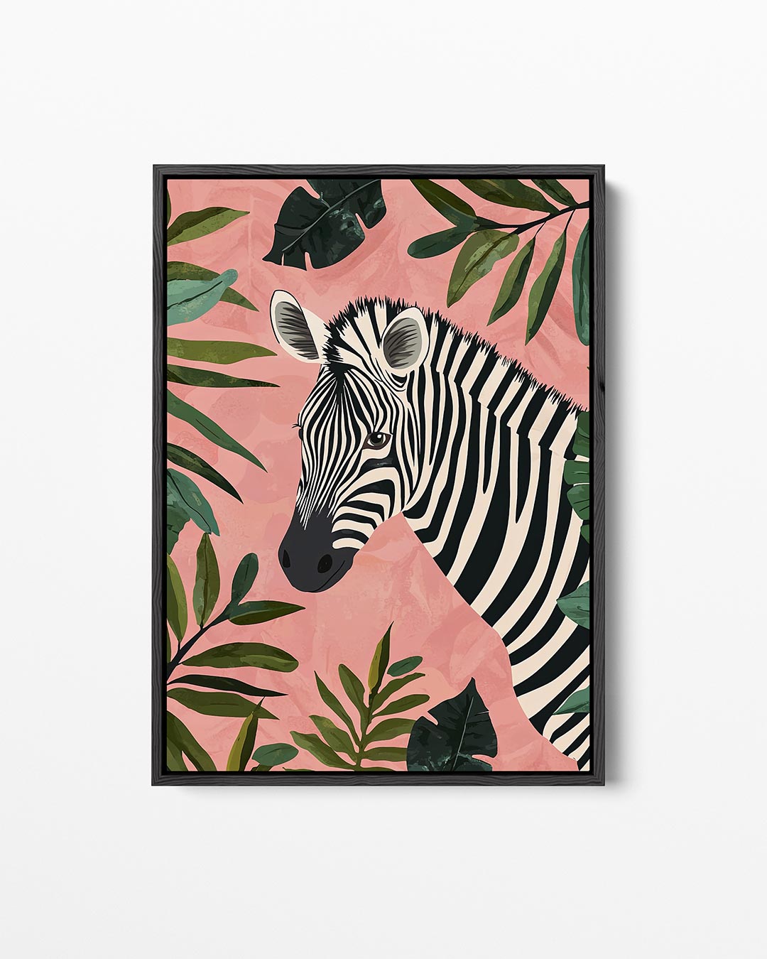 Zebra en bladeren Kunstwerk