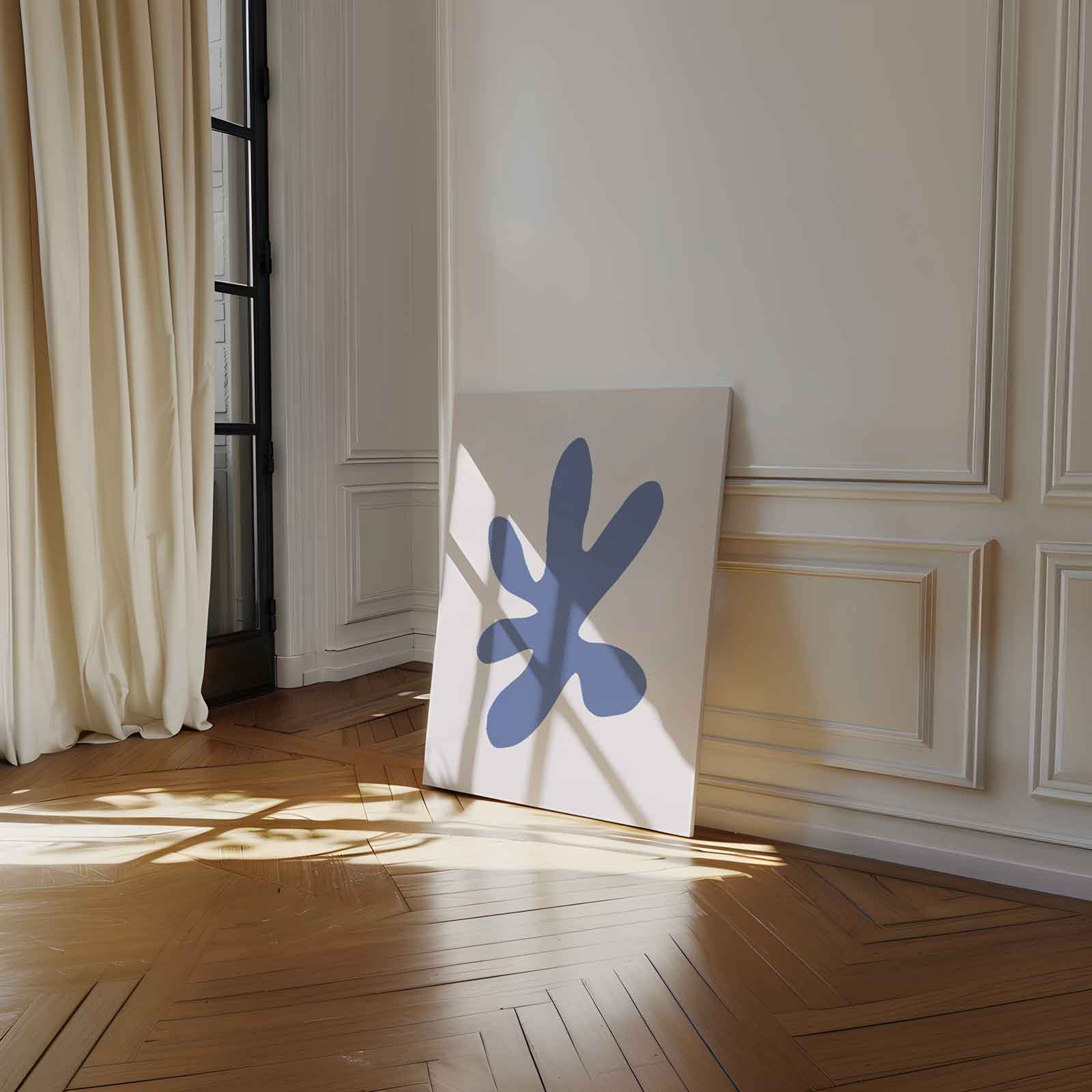Blauwe Organische Vorm Kunstwerk-canvas-dibond-plexiglas-wanddecoratie-WallArtistic