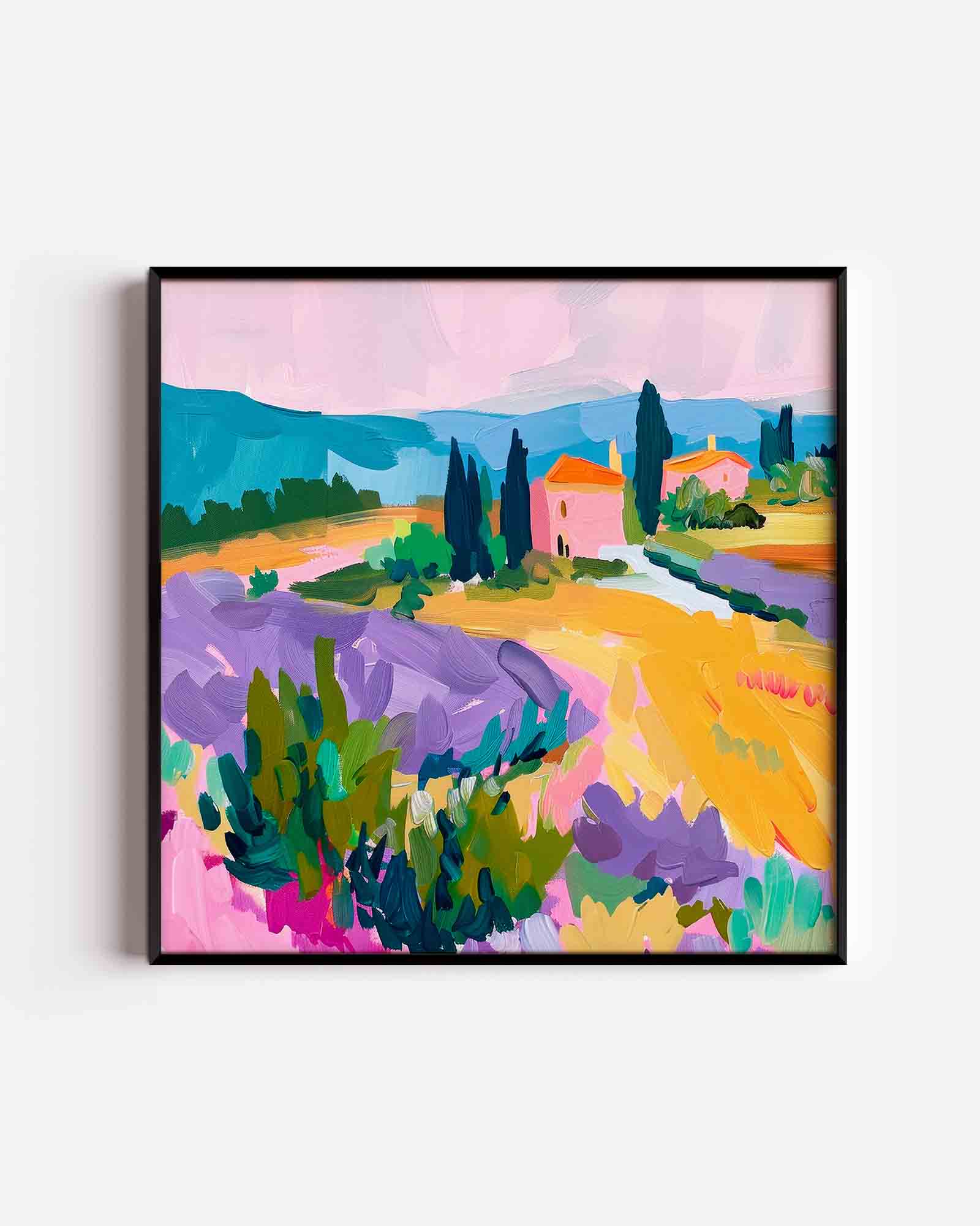 Landschap met lavendel Poster