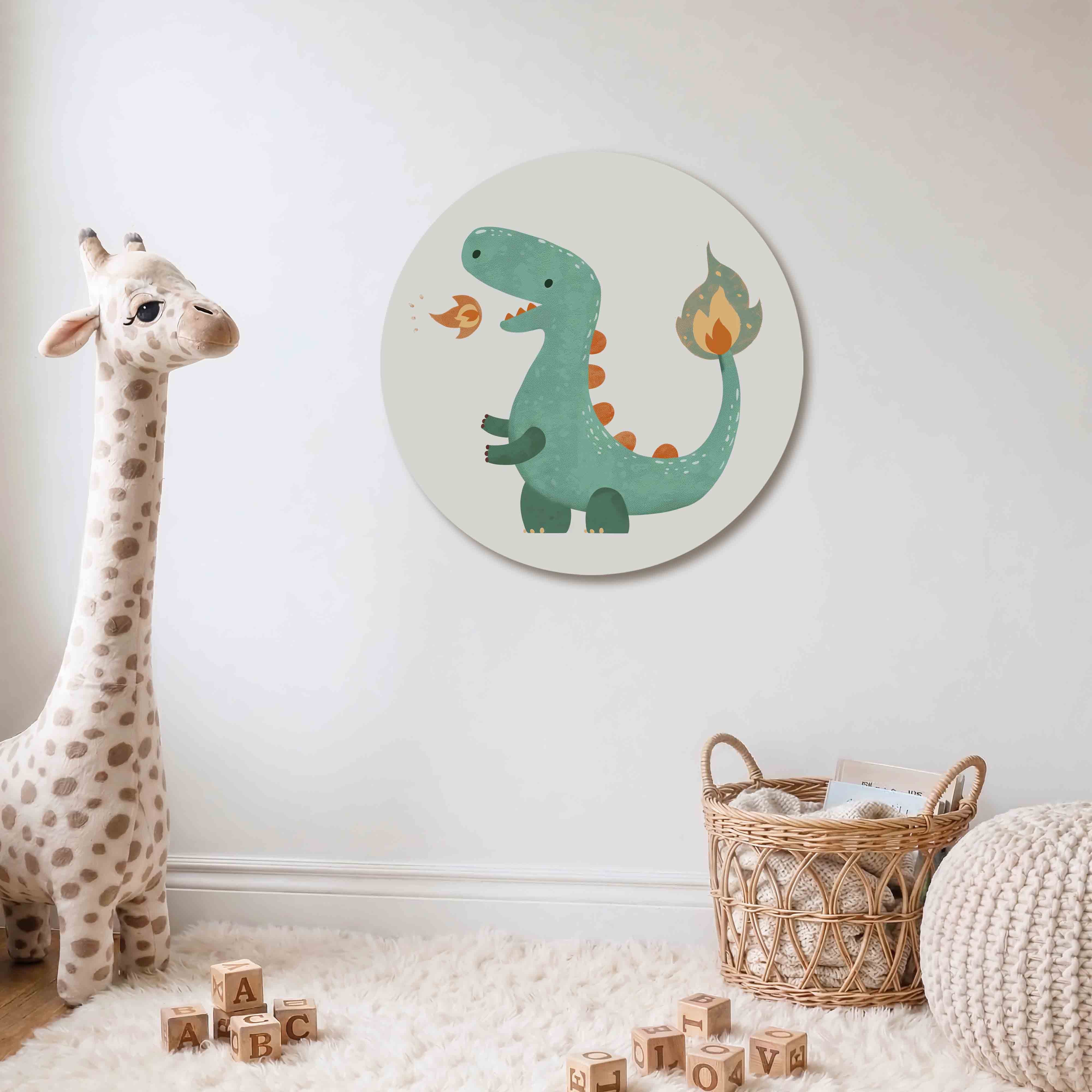 Groene dinosaurus Muurcirkel
