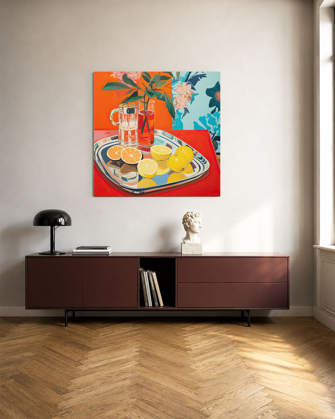Levendige citrus compositie Kunstwerk