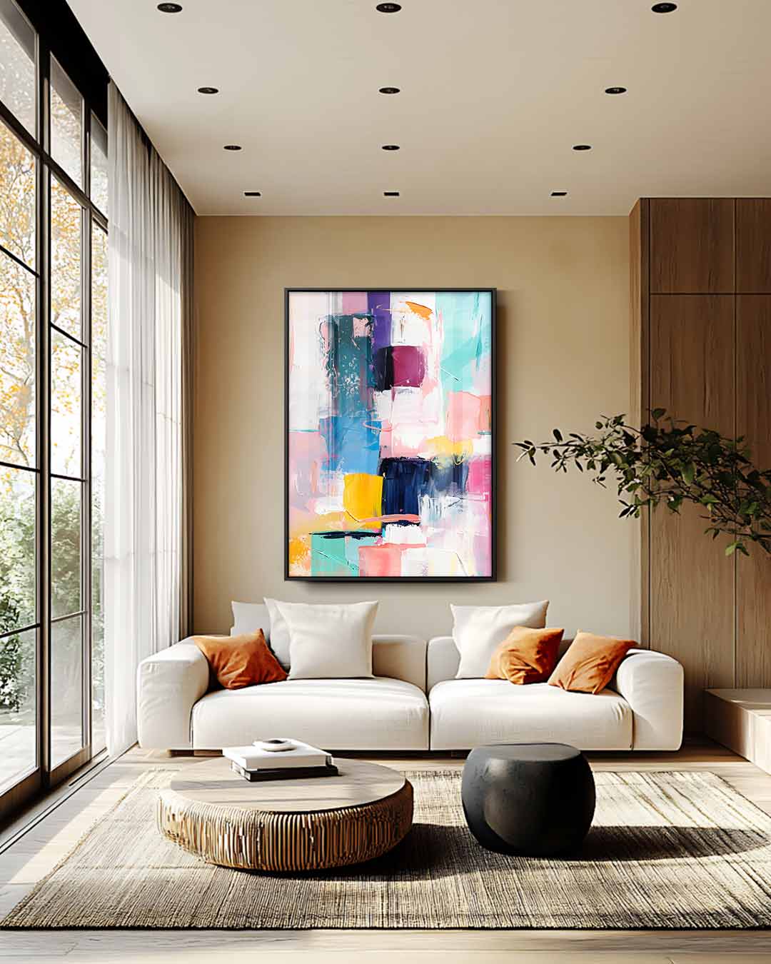 Kleurenfeest op Canvas Kunstwerk-canvas-dibond-plexiglas-wanddecoratie-WallArtistic