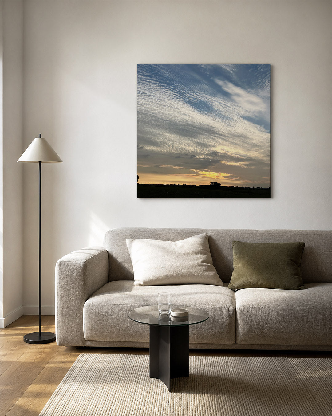 Wolkenspel bij zonsondergang Kunstwerk