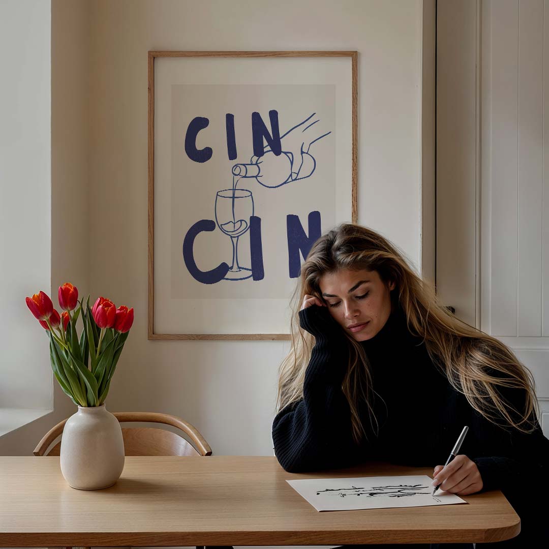 Cin Cin Wijnposter-WallArtistic