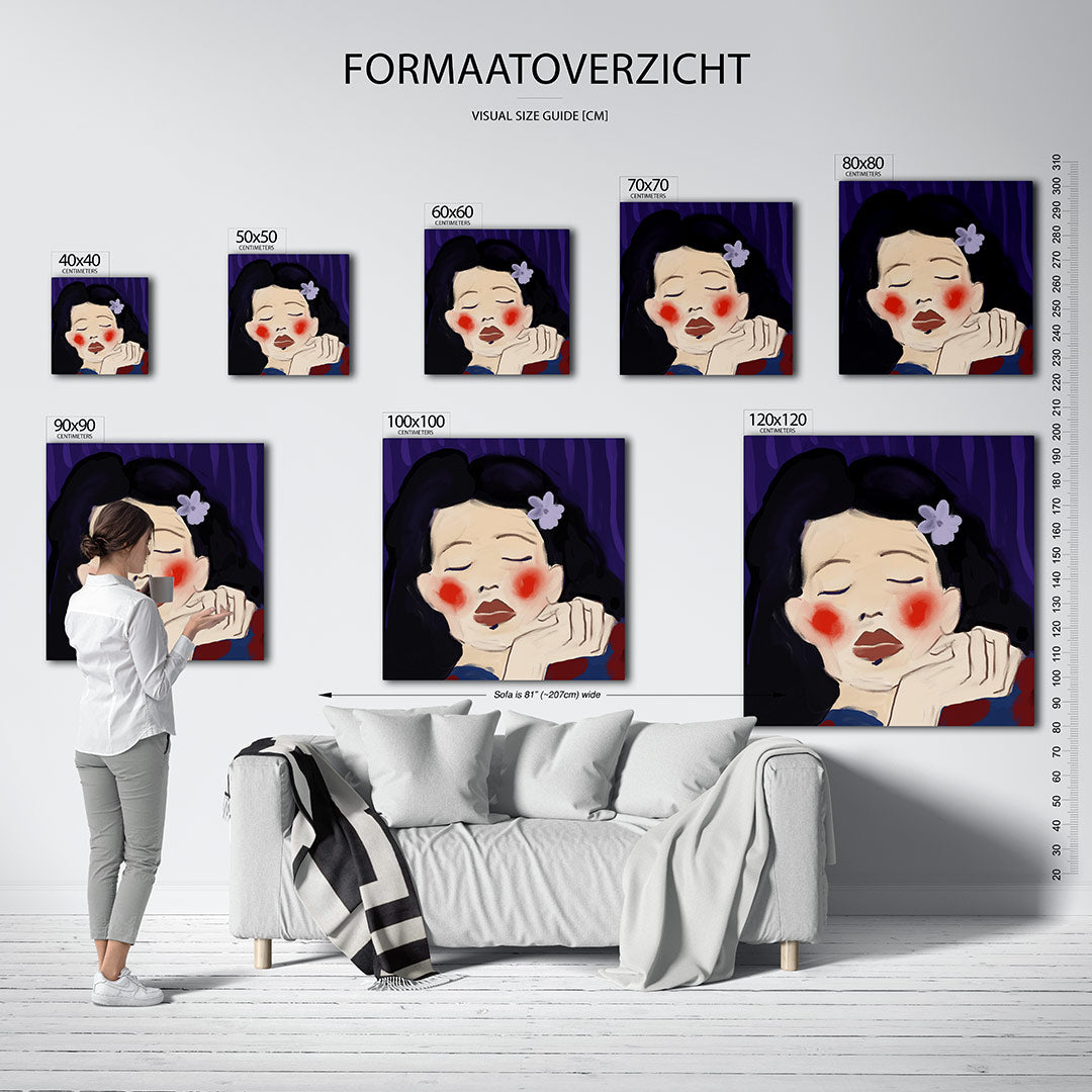 Dromerige vrouw Kunstwerk