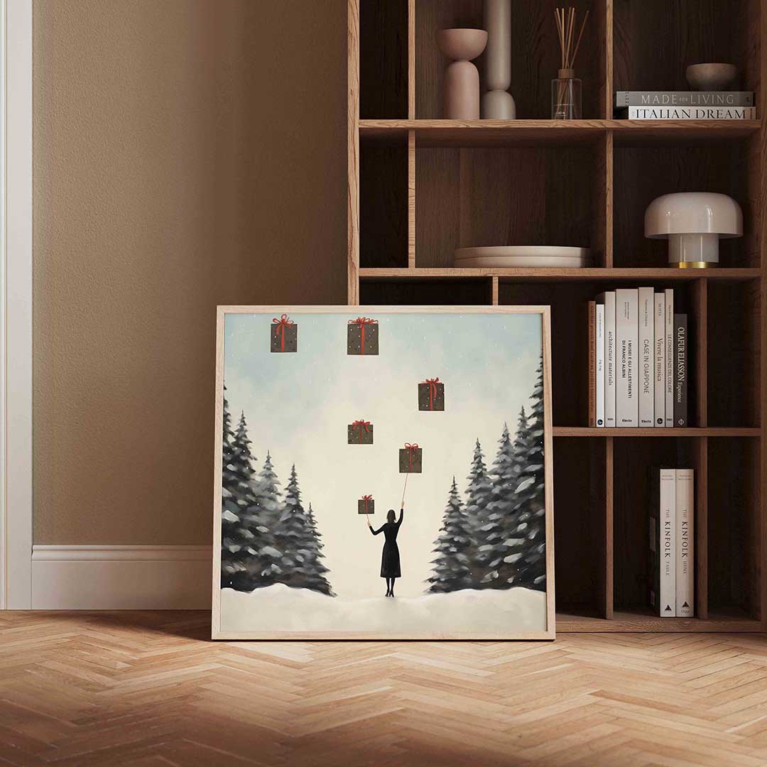 Vrouw met cadeaus Poster