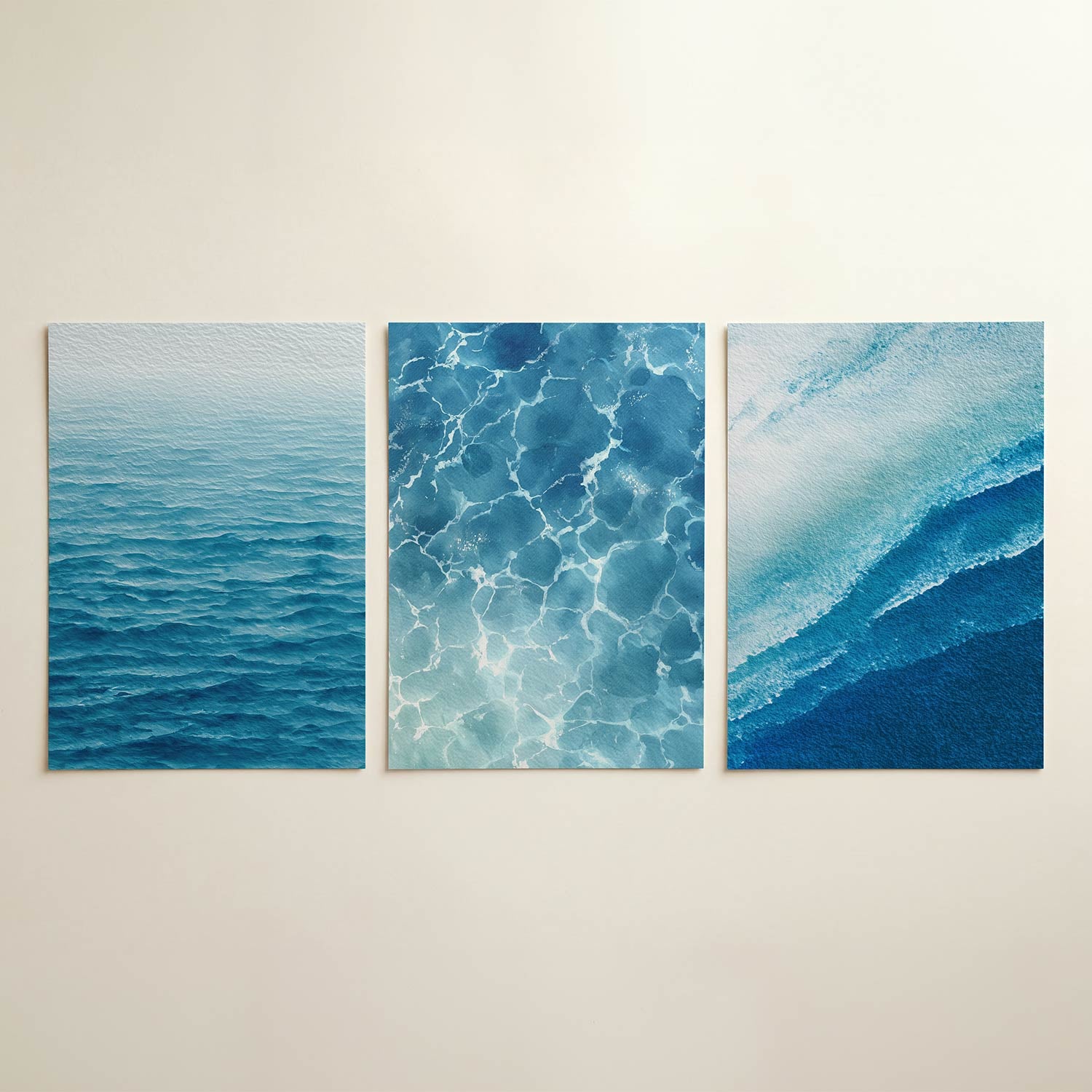 Golvend blauw ritme Posterset