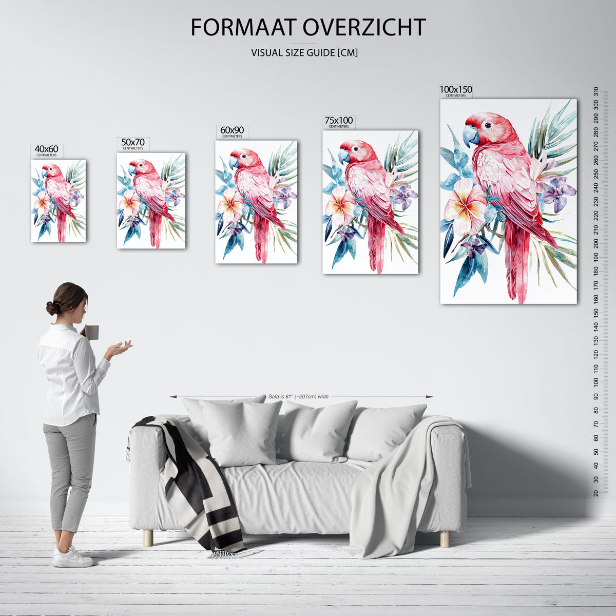 Vrolijke papegaai Kunstwerk