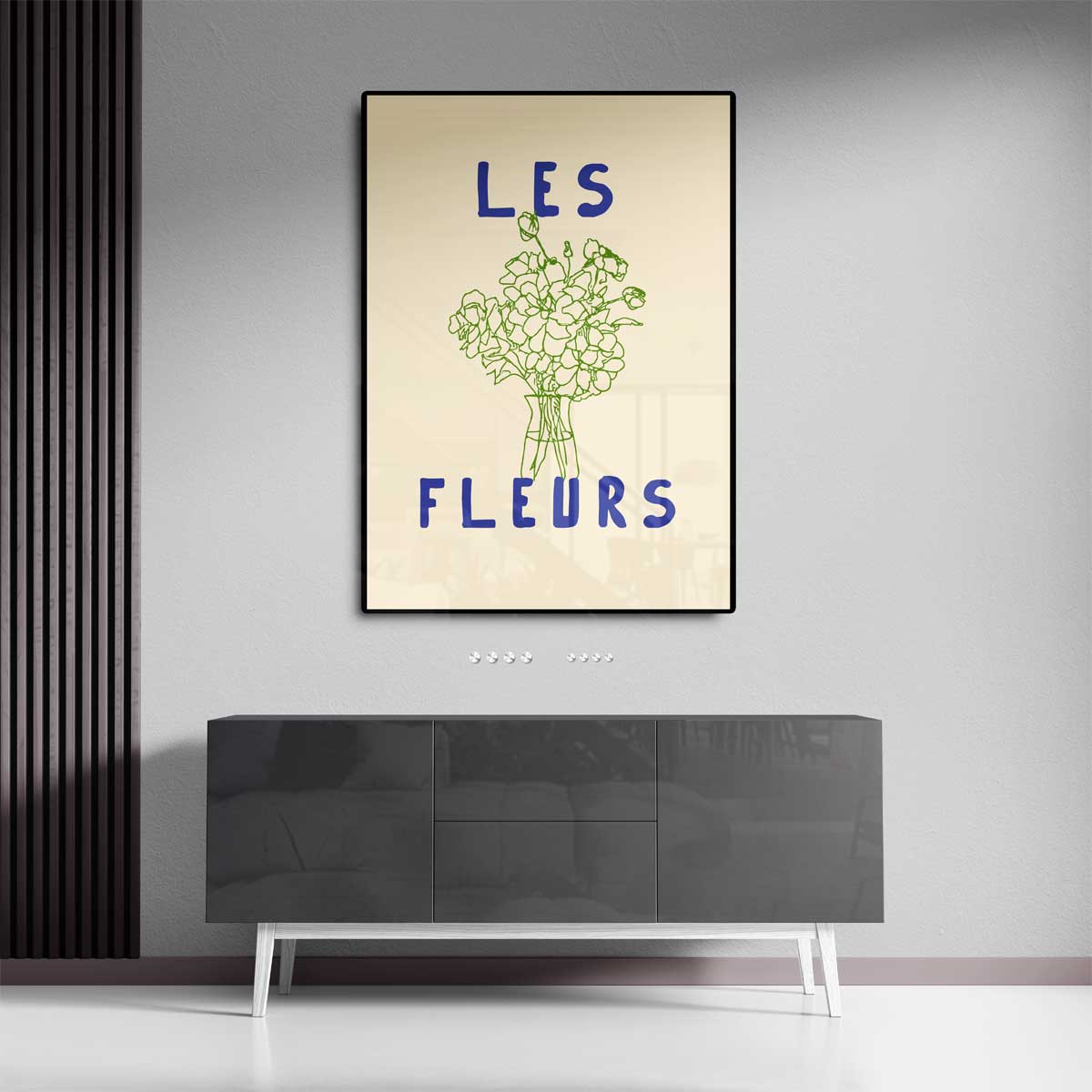 Les Fleurs Minimalistisch Kunstwerk-canvas-dibond-plexiglas-wanddecoratie-WallArtistic