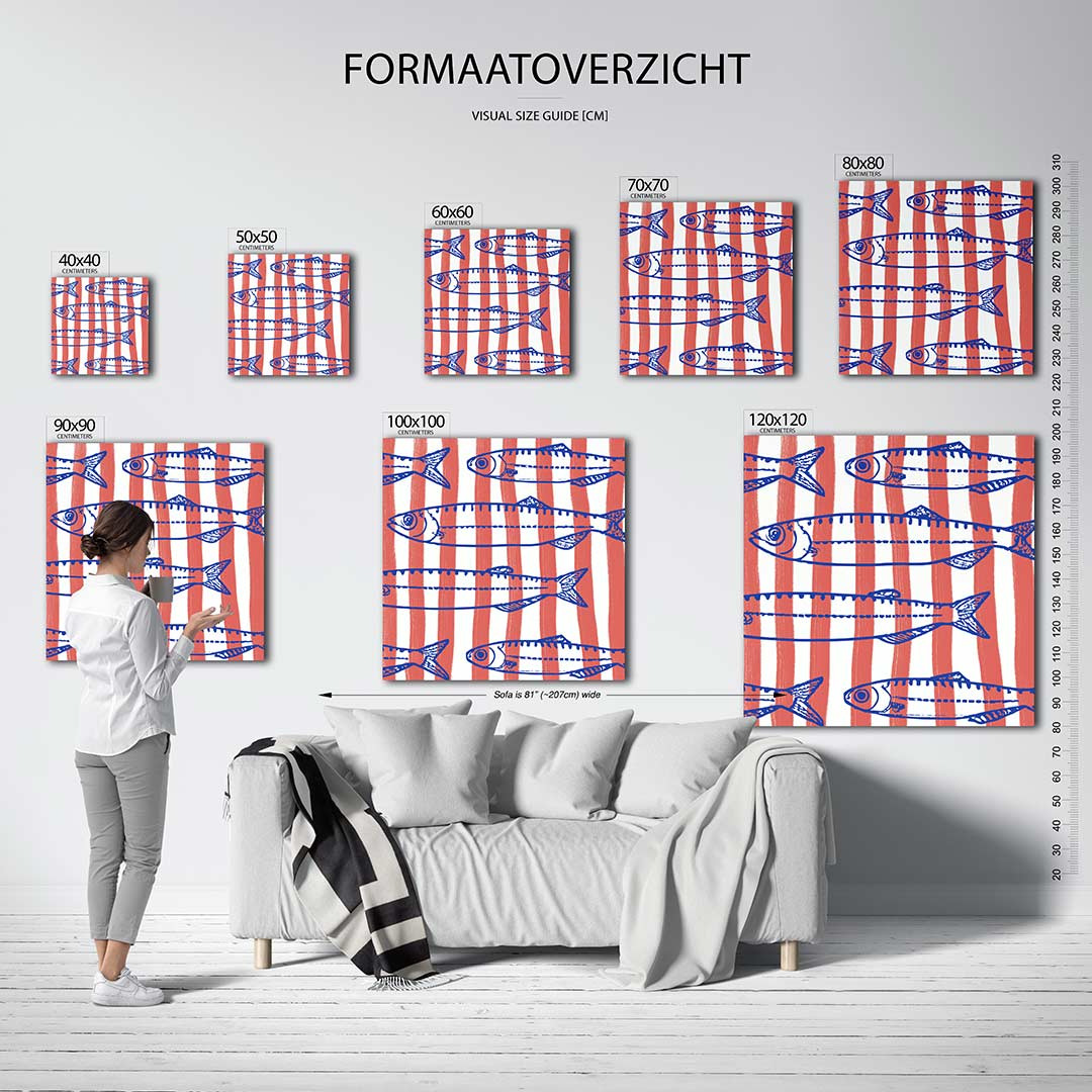 Vissen en strepen Kunstwerk