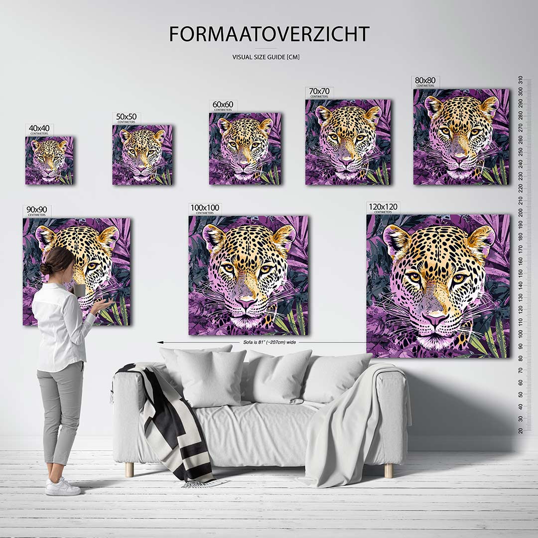 Levendige luipaard portret Kunstwerk