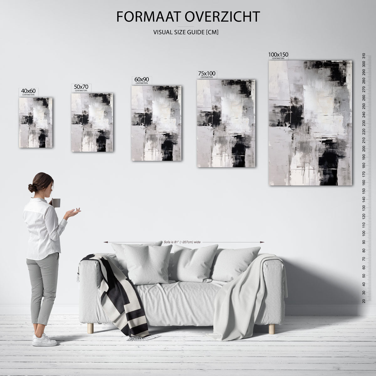 Dynamische grijstinten Kunstwerk