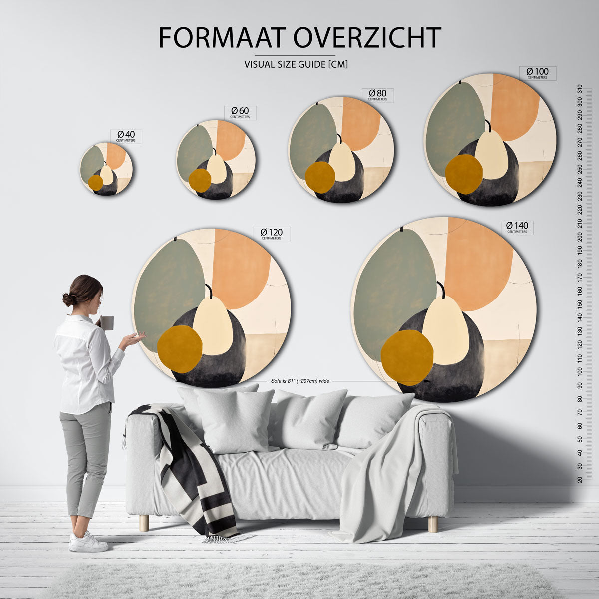 Abstracte vormen Muurcirkel