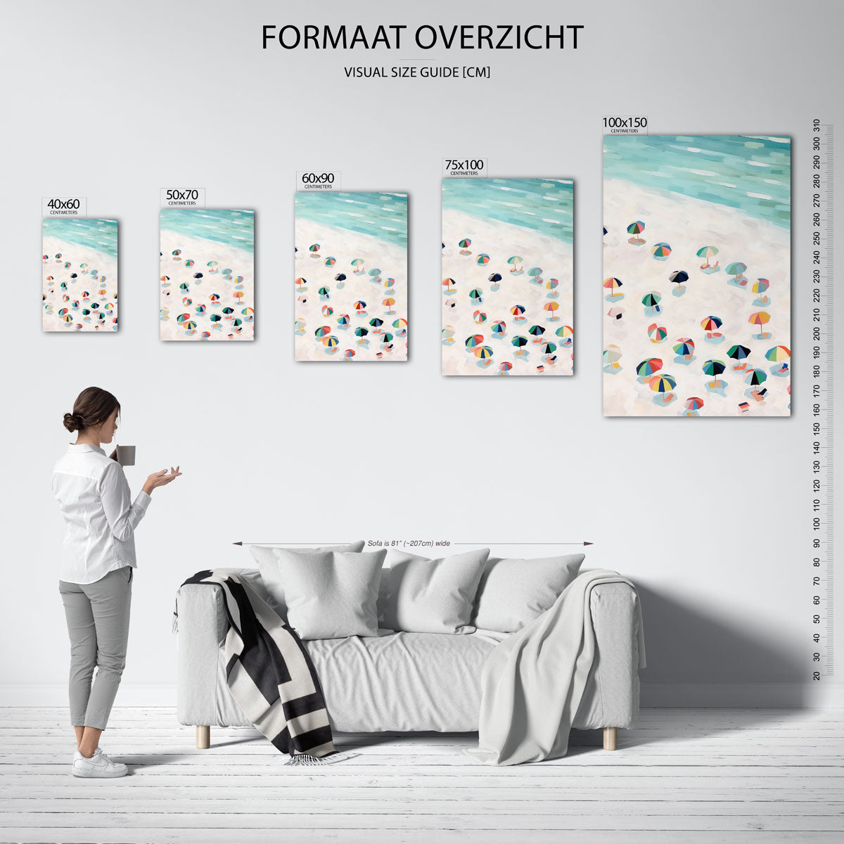 Zomerse strandscène Kunstwerk