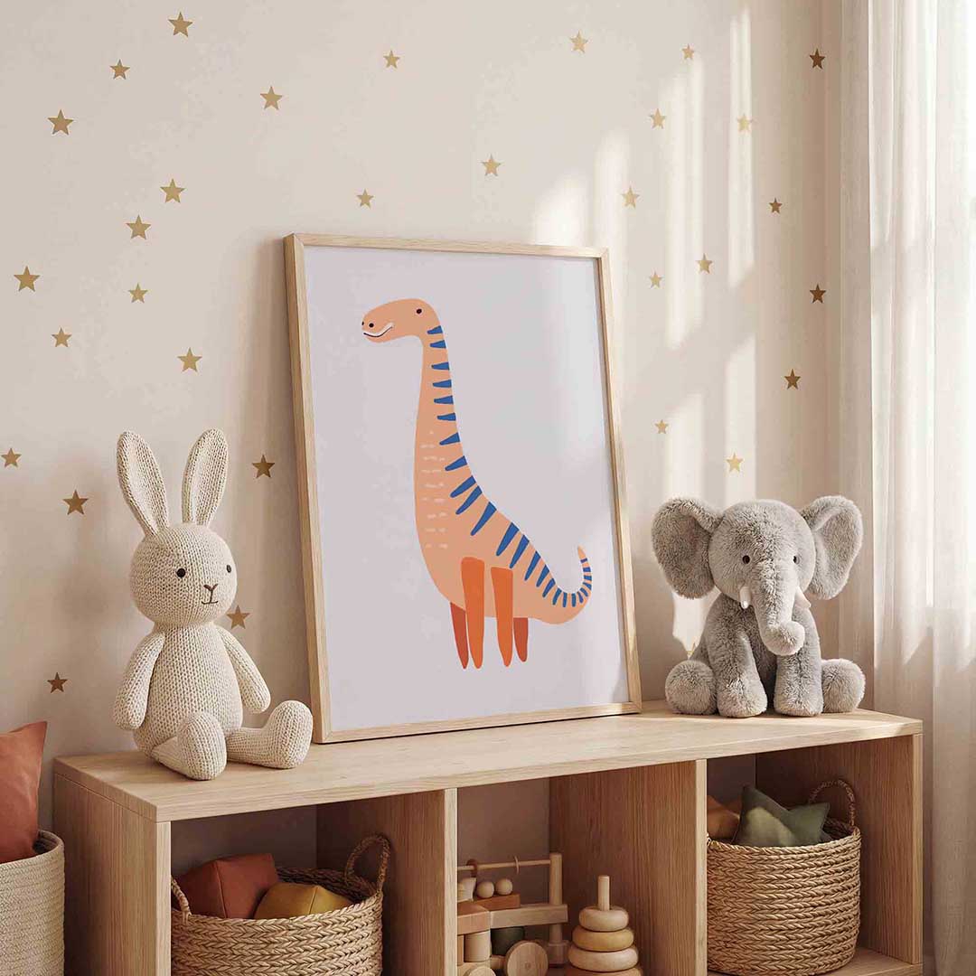 Dinosaurus met blauwe strepen Poster