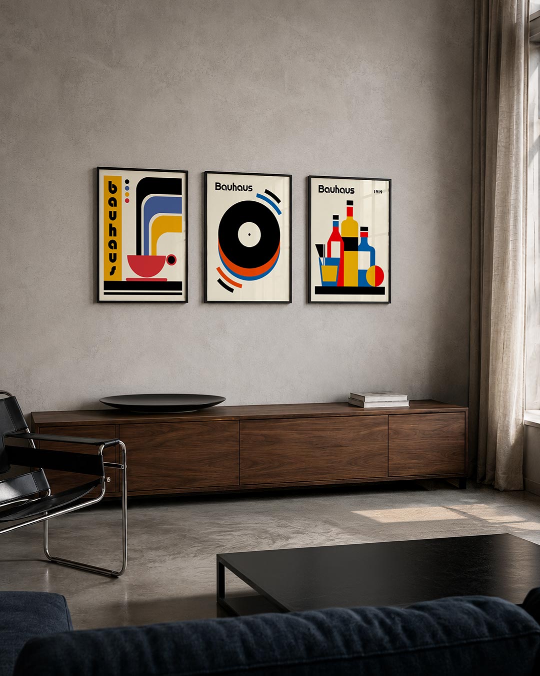 Kleurrijke lijnenspel Posterset