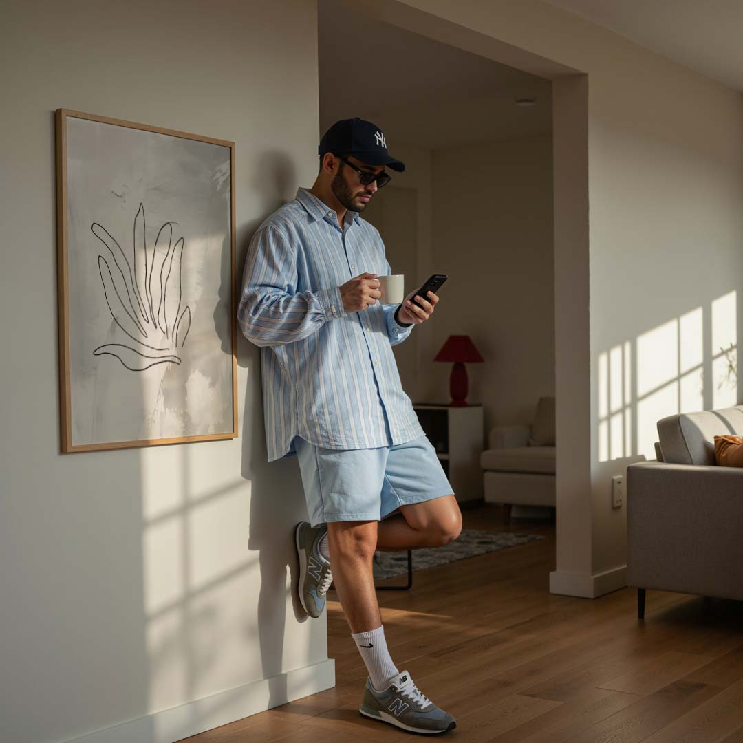 Moderne Bladlijntekening Poster-WallArtistic