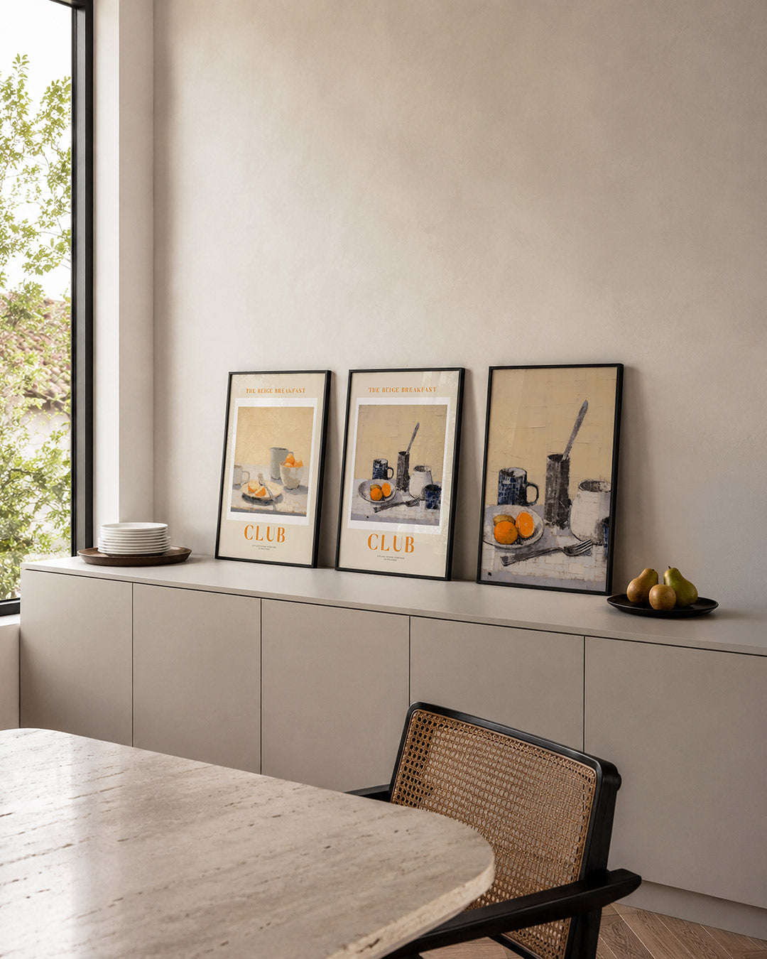 Ontbijt in beige Posterset