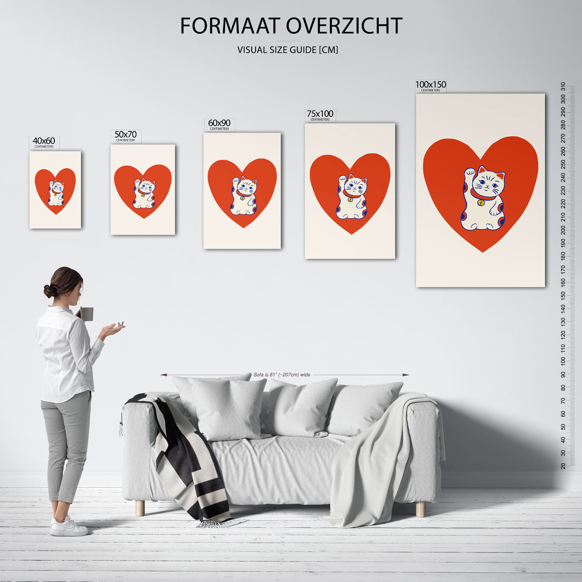 Kat in hart Kunstwerk