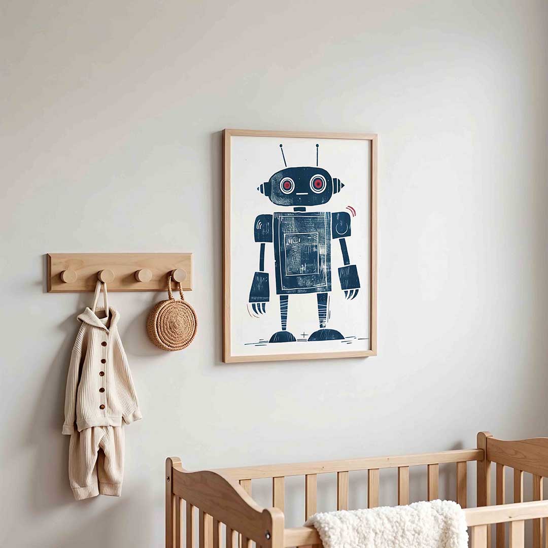 Robot met rode ogen Poster