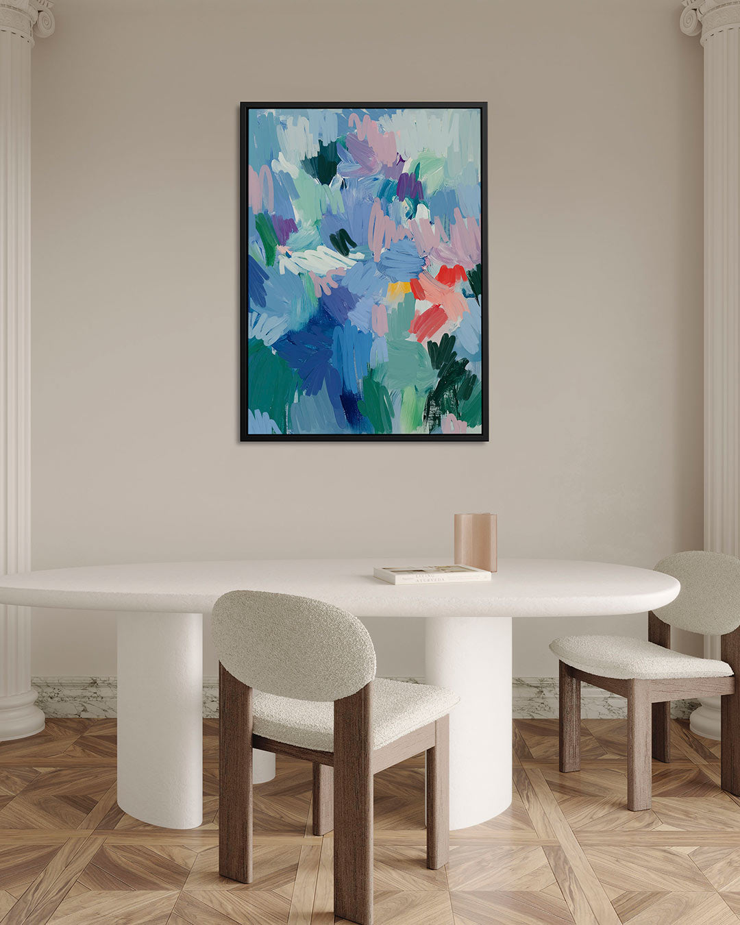 Dynamische kleurenexplosie Kunstwerk