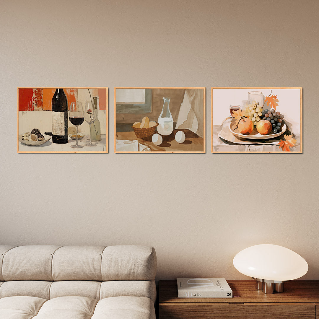Wijn en kleurvlakken Posterset