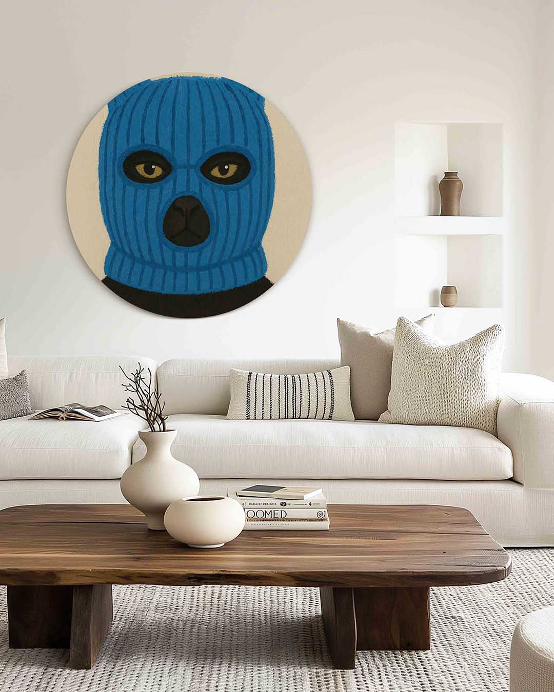 Kat met blauwe muts Muurcirkel