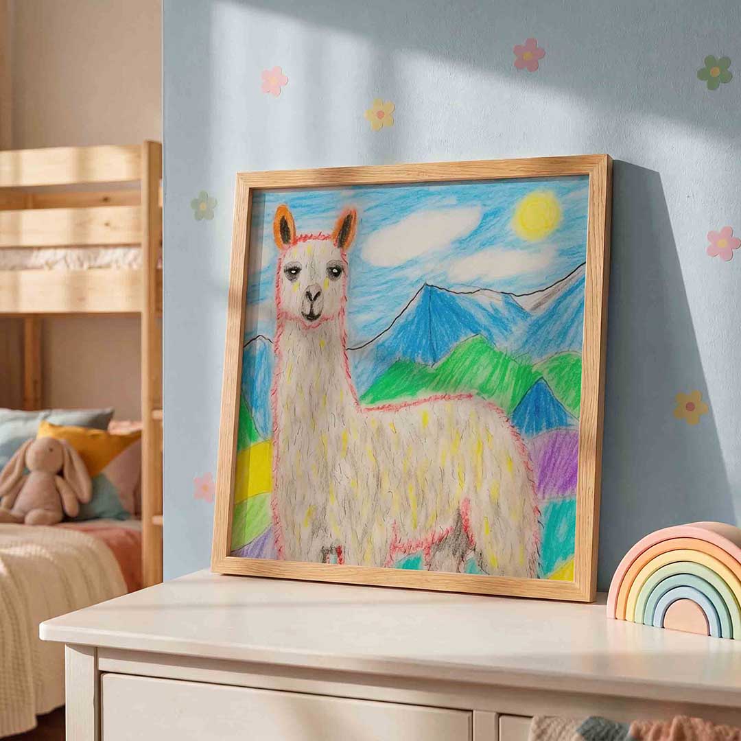 Lama in berglandschap Poster