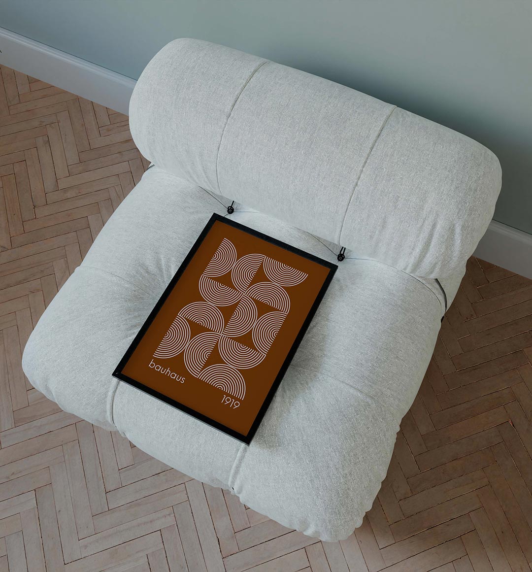 Cirkelpatroon en lijnen Poster