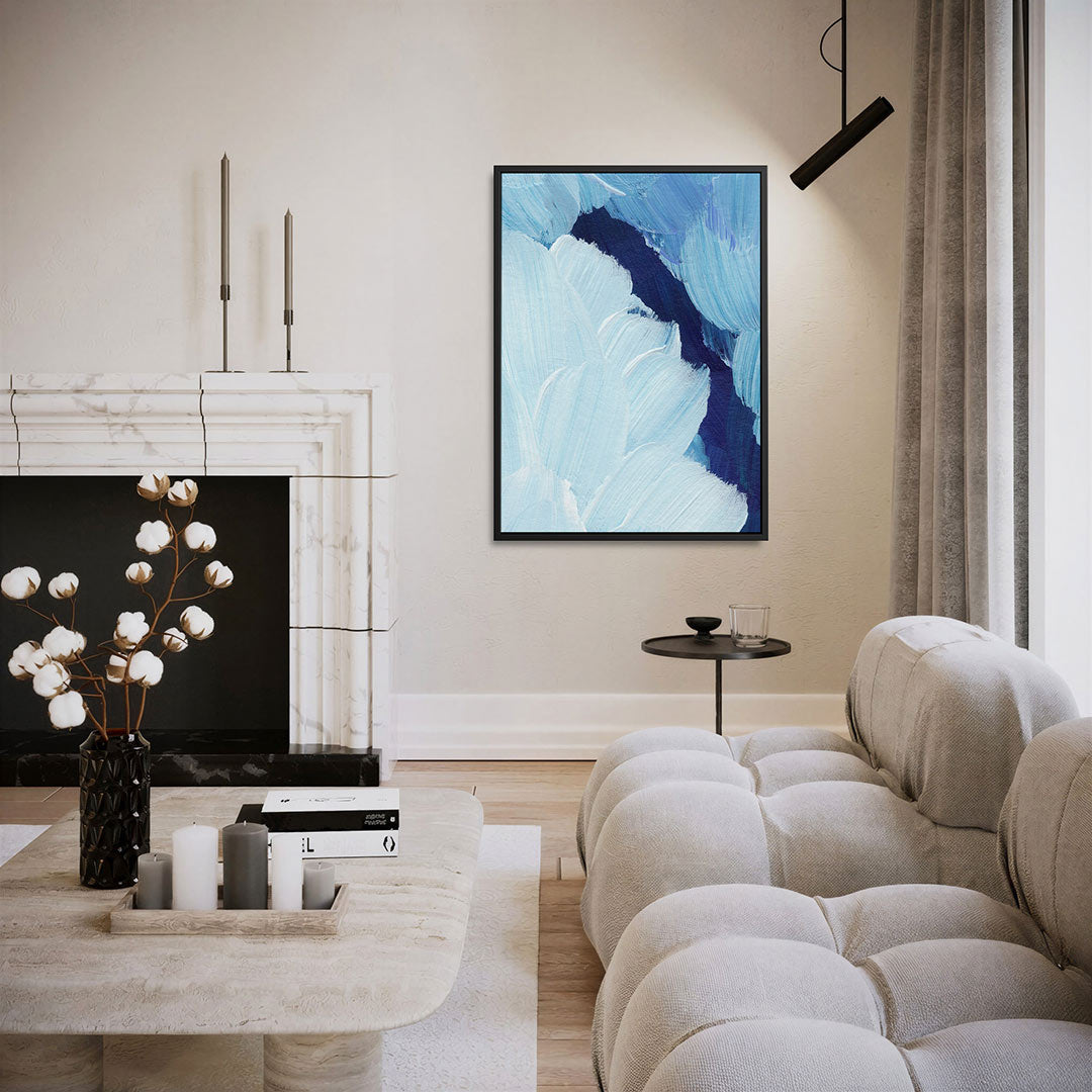 Vloeiende blauwe bewegingen Kunstwerk