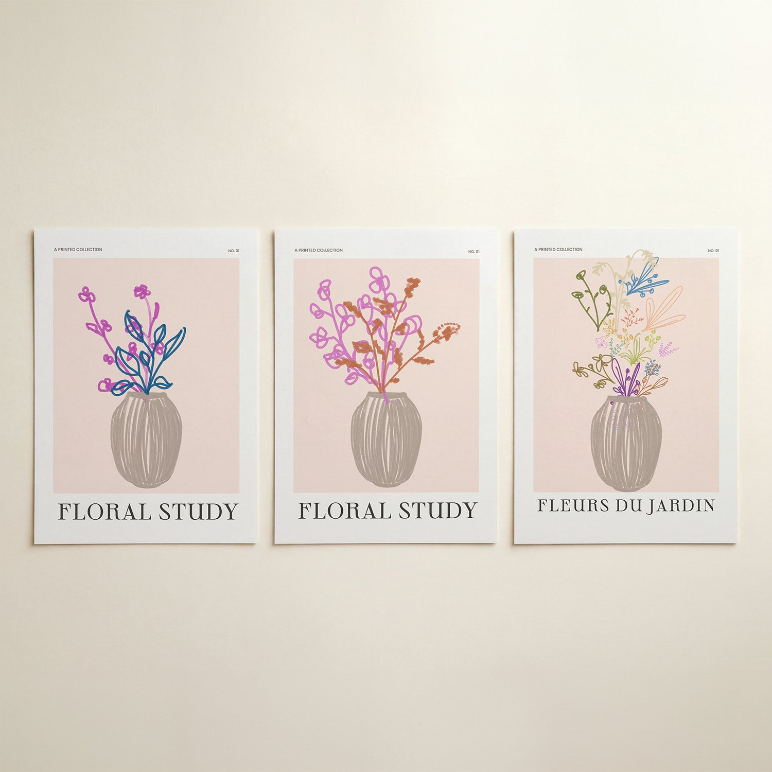 Bloem en vaas Posterset