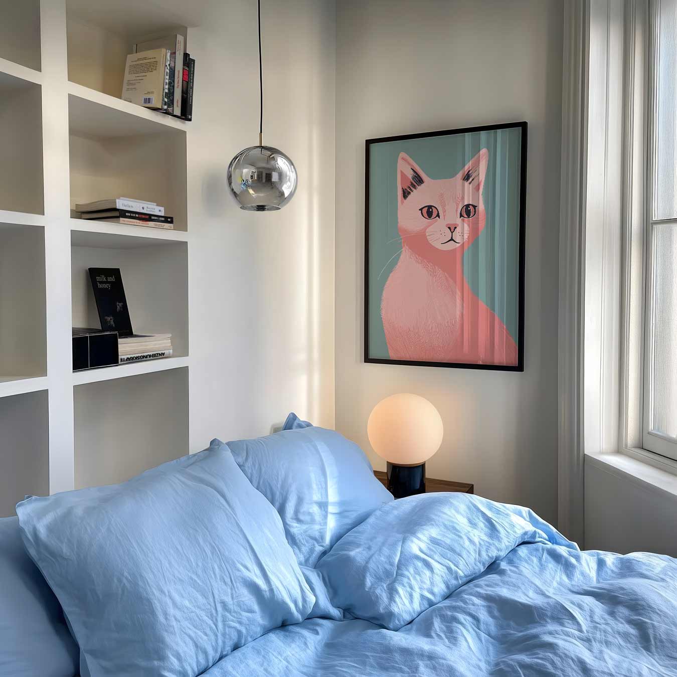 Stijlvolle Roze Kattenposter-WallArtistic
