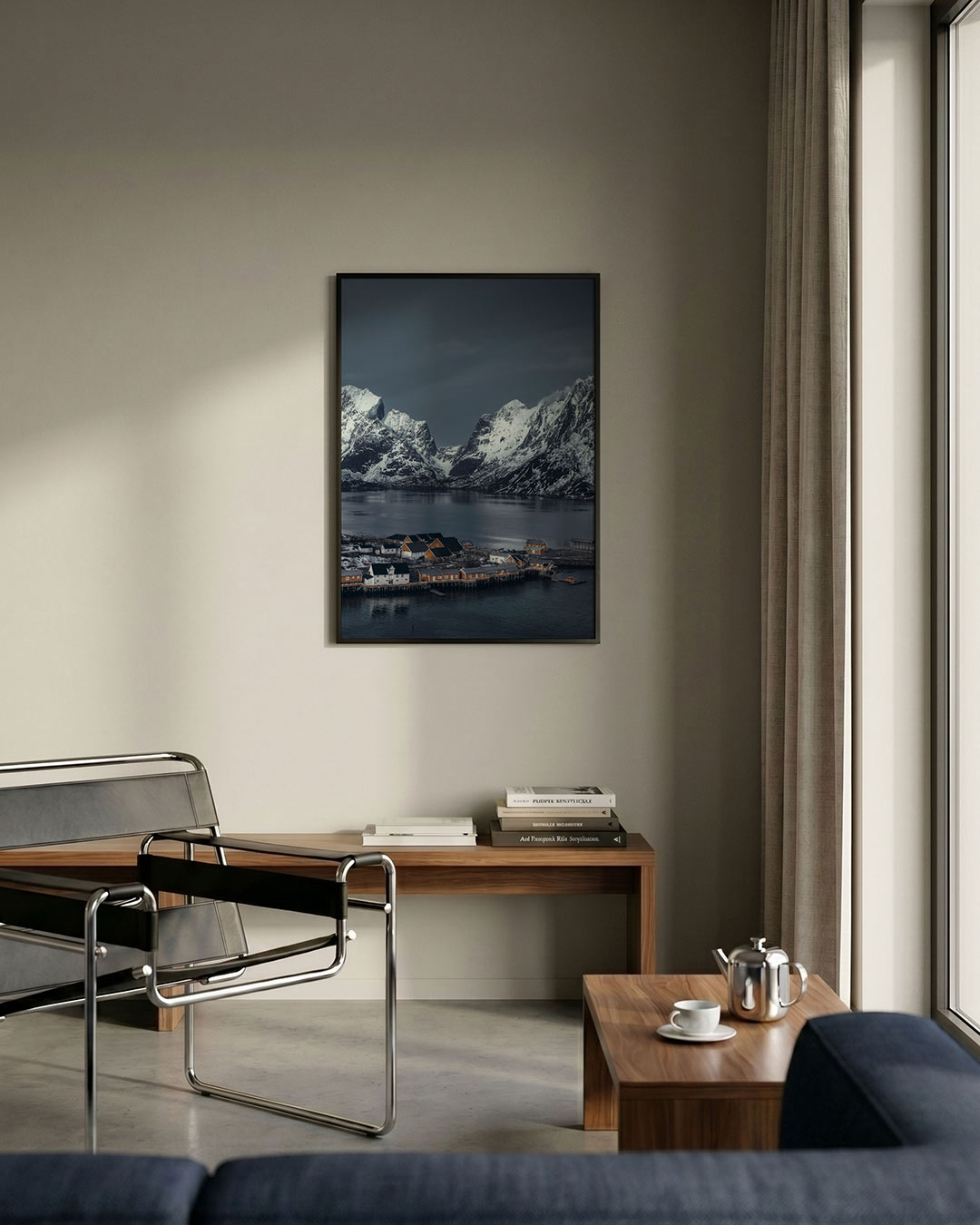 Bergen en dorp Poster