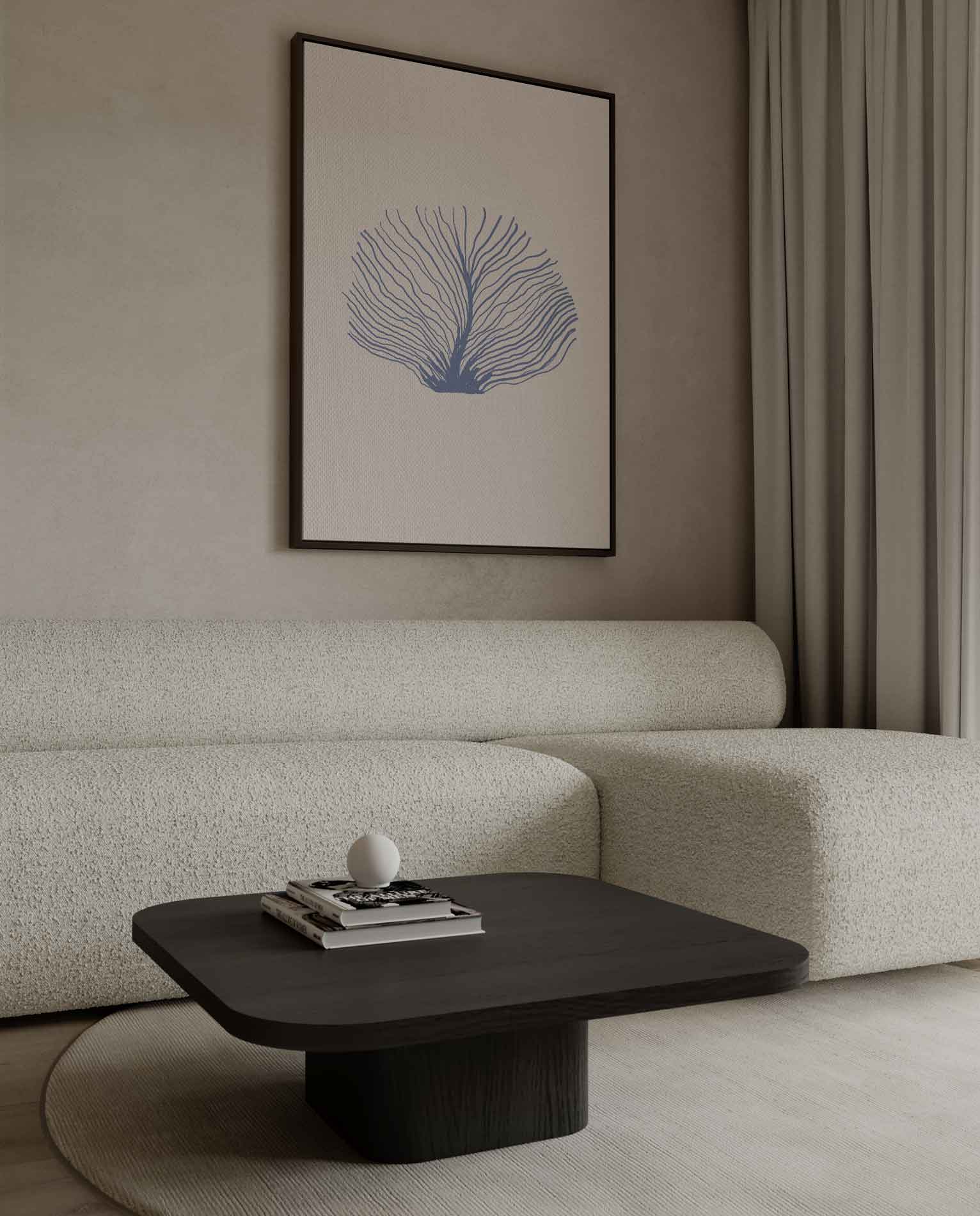 Abstracte Zeewaaiers Blauw Kunstwerk-canvas-dibond-plexiglas-wanddecoratie-WallArtistic