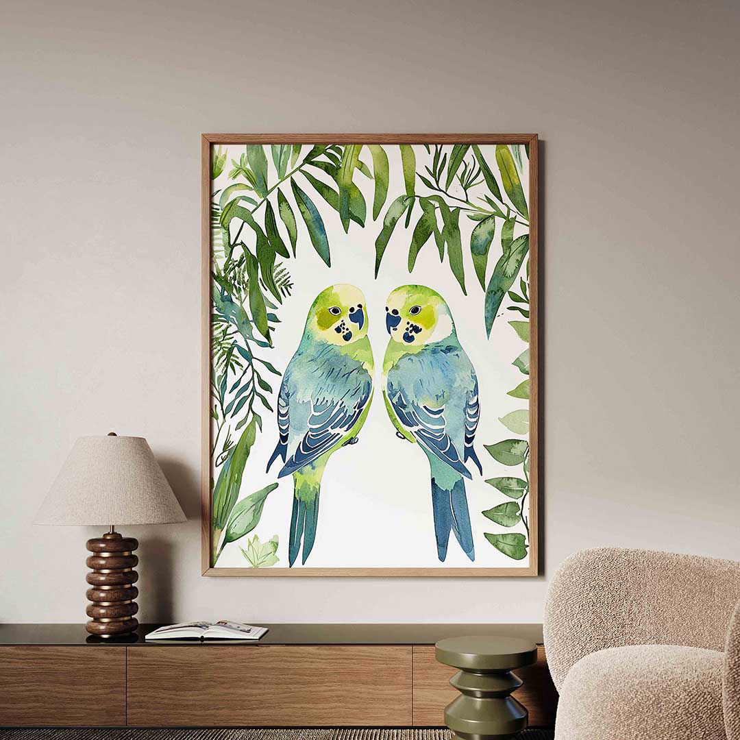 Twee parkieten Poster