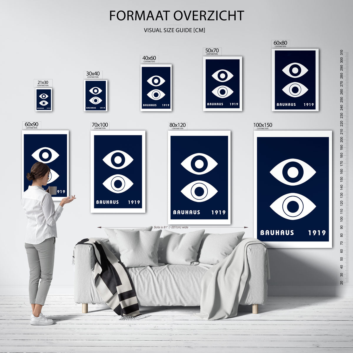 Oogvormen en tekst Poster