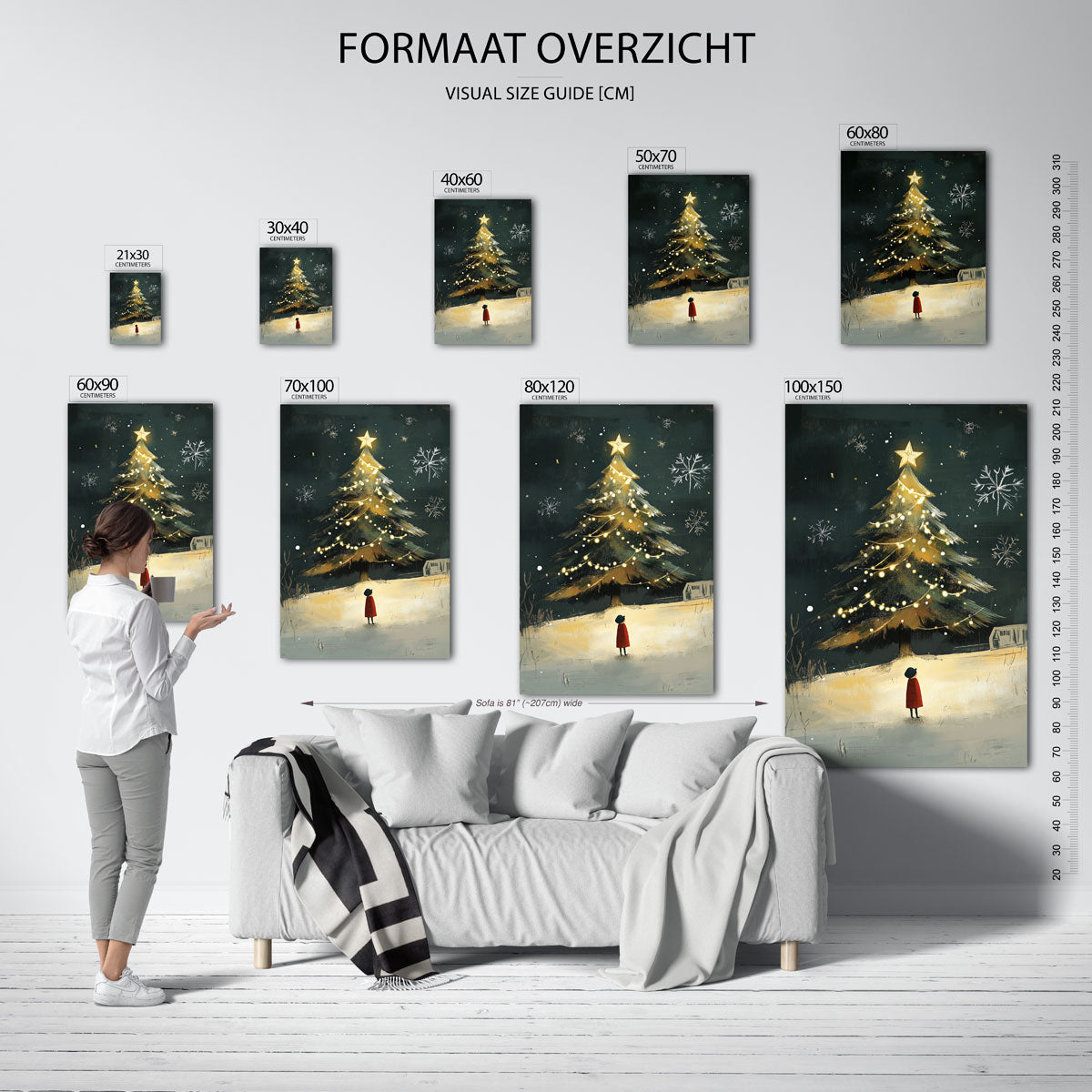 Kerstboom met kind Poster