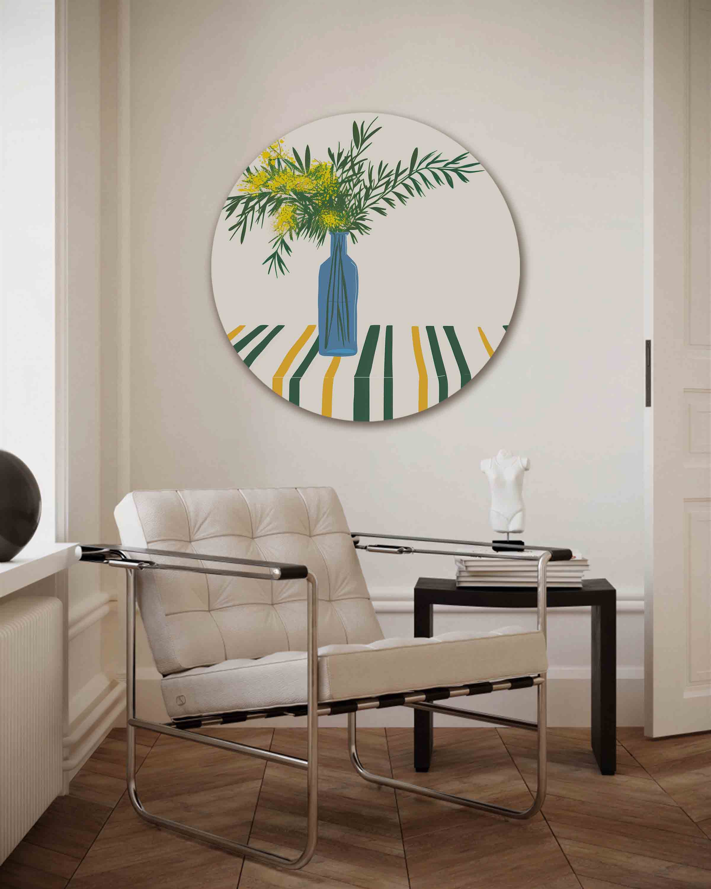 Vaas met bloemen Muurcirkel