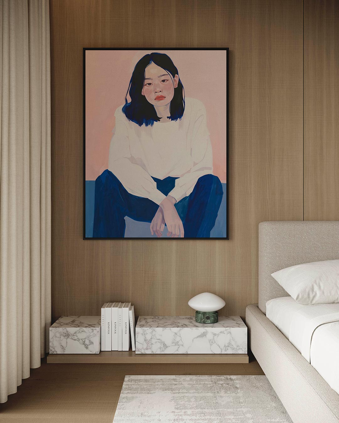 Portret in zachte tinten Kunstwerk